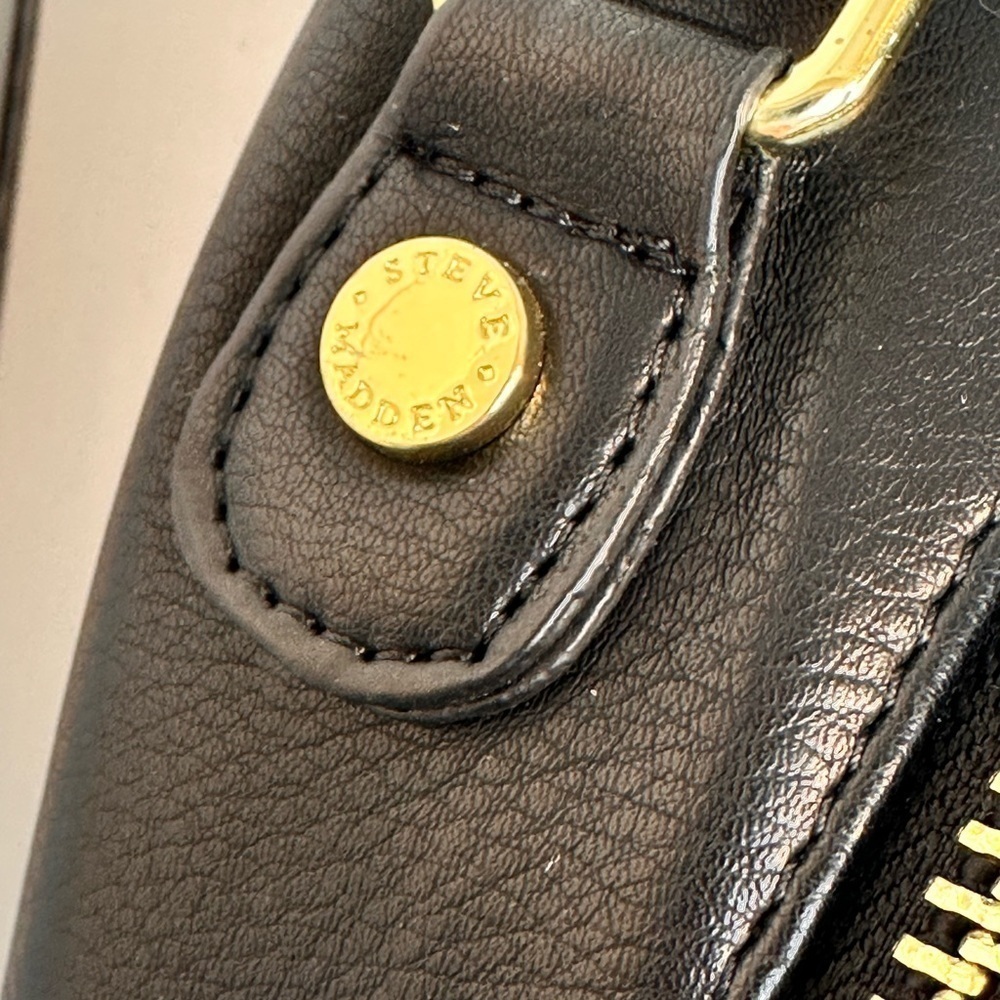 Steve Madden Backpack Multi Zipper Black Yellow Adjustable Strap Purse Bag Tote - Picture 11 of 16